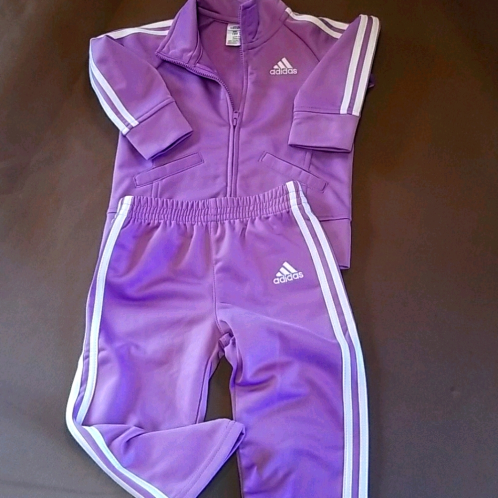NWOT  Adidas 18month lavender track suit